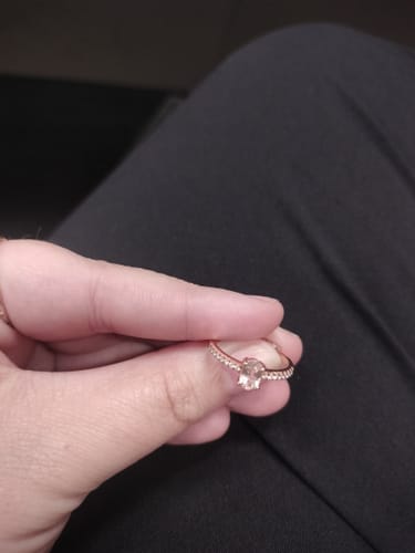 Customer photo review of Morganite & 0.08ct TW Diamond Ring in Rose Gold