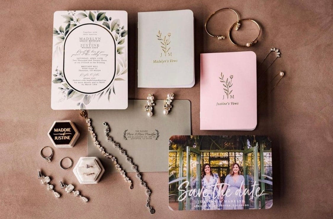 Customer photo review of Monogram Bouquet Wedding Vow Books