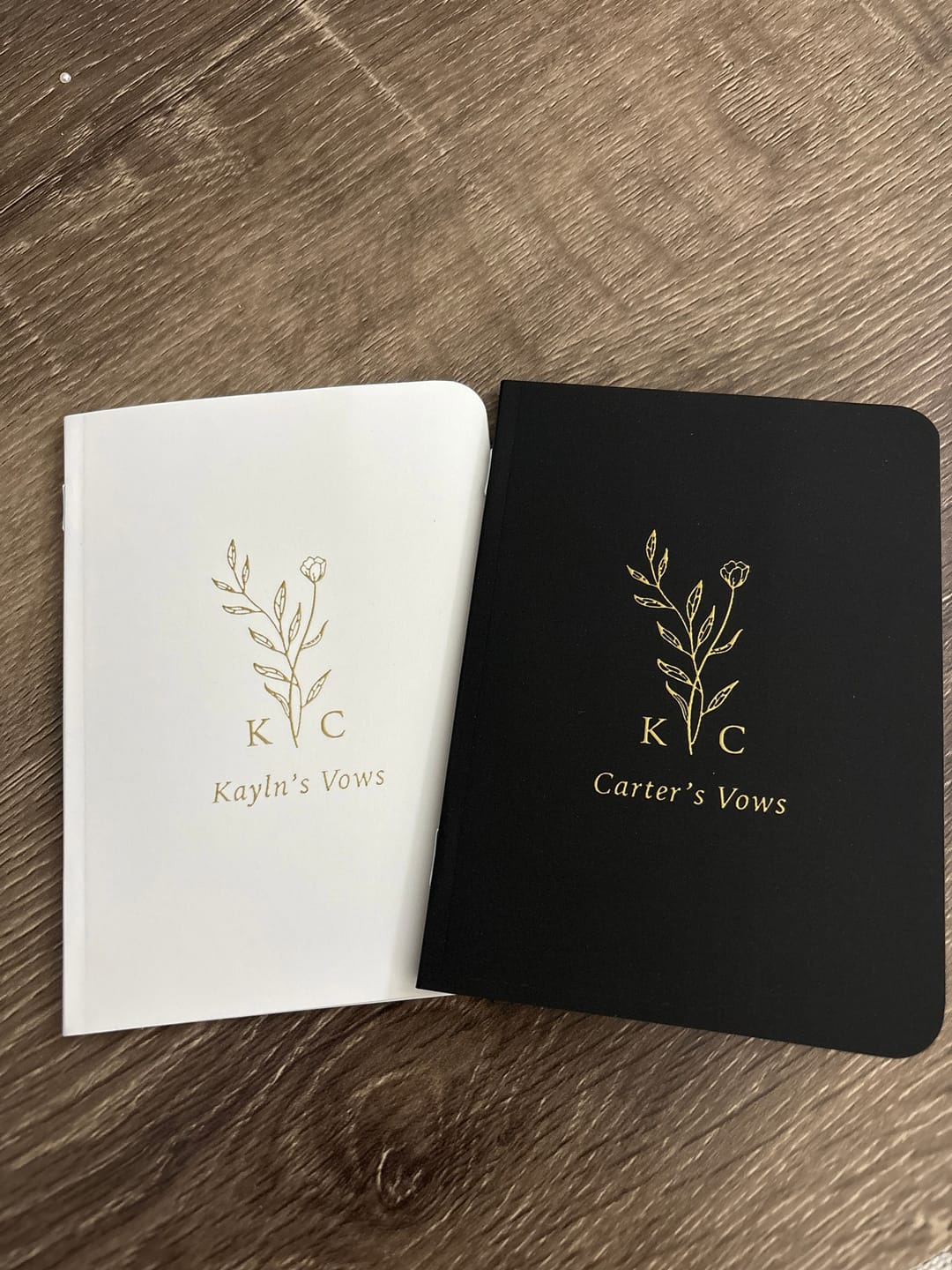 Customer photo review of Monogram Bouquet Wedding Vow Books