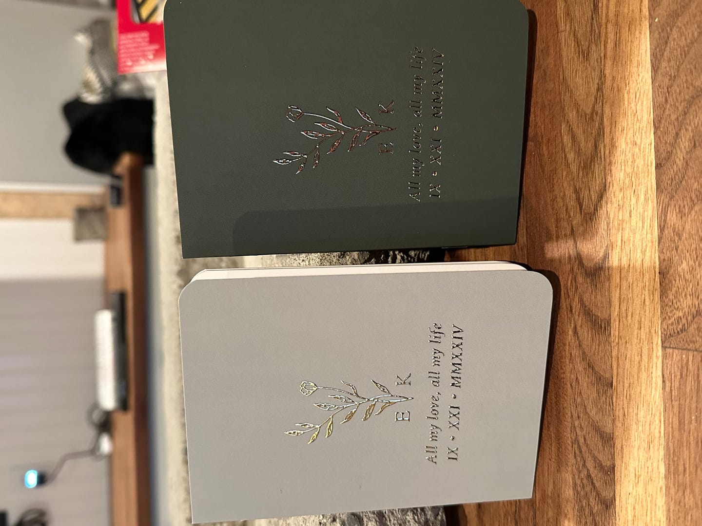 Customer photo review of Monogram Bouquet Wedding Vow Books