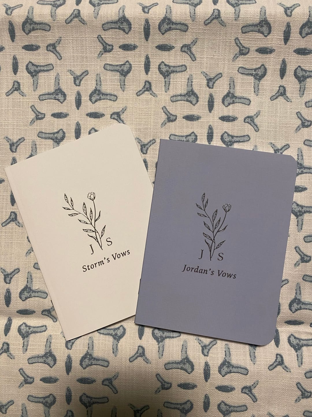 Customer photo review of Monogram Bouquet Wedding Vow Books