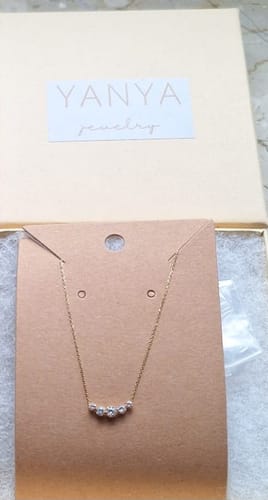Customer photo review of 14K Tiny Gold Cluster Necklace, Dainty Gold Necklace, Gold necklace, CZ Necklace, Simple Necklace, Minimalist Necklace, Gifts for her, dainty necklace