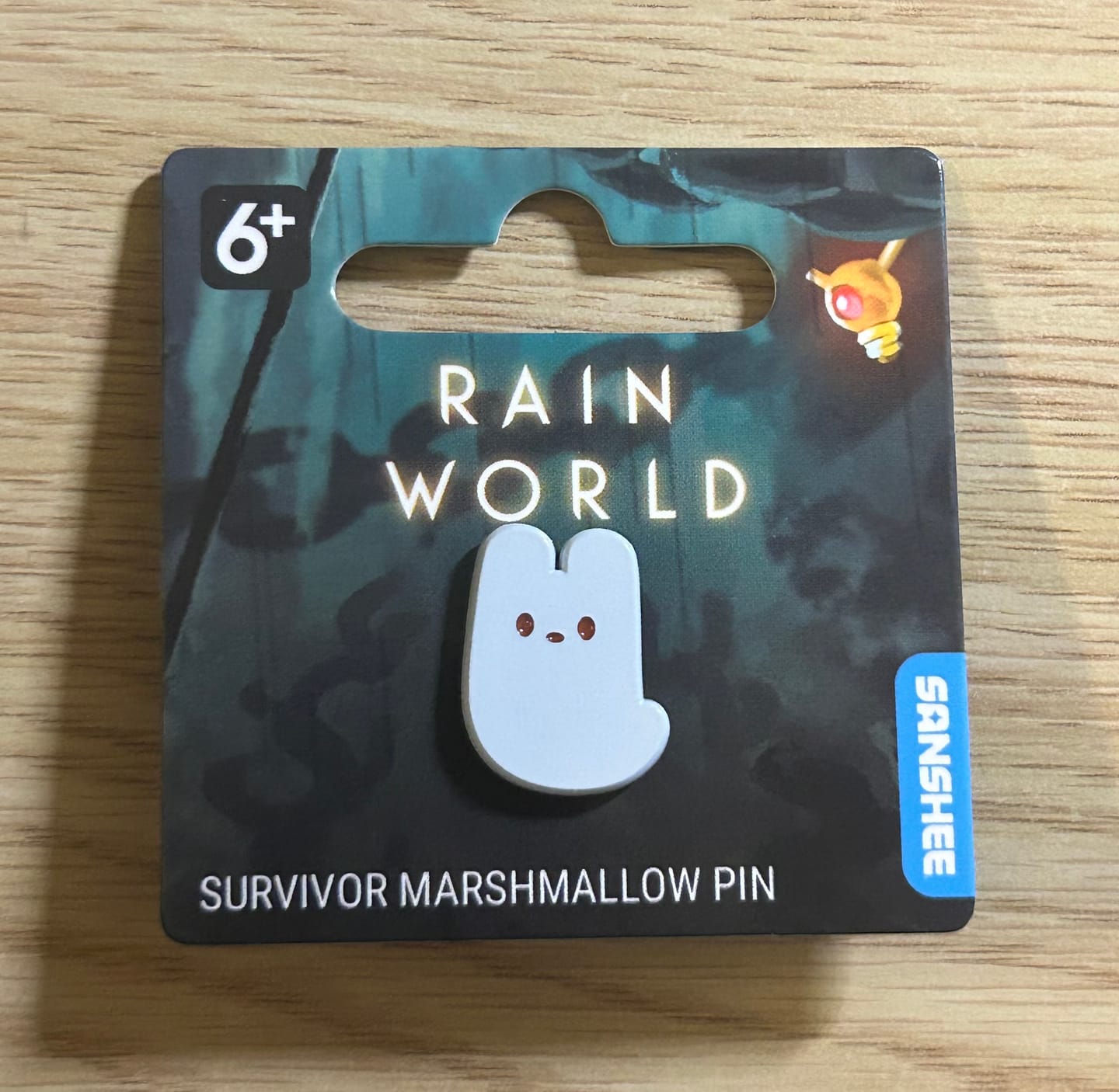 Customer photo review of Rain World - Survivor Marshmallow Mini Pin