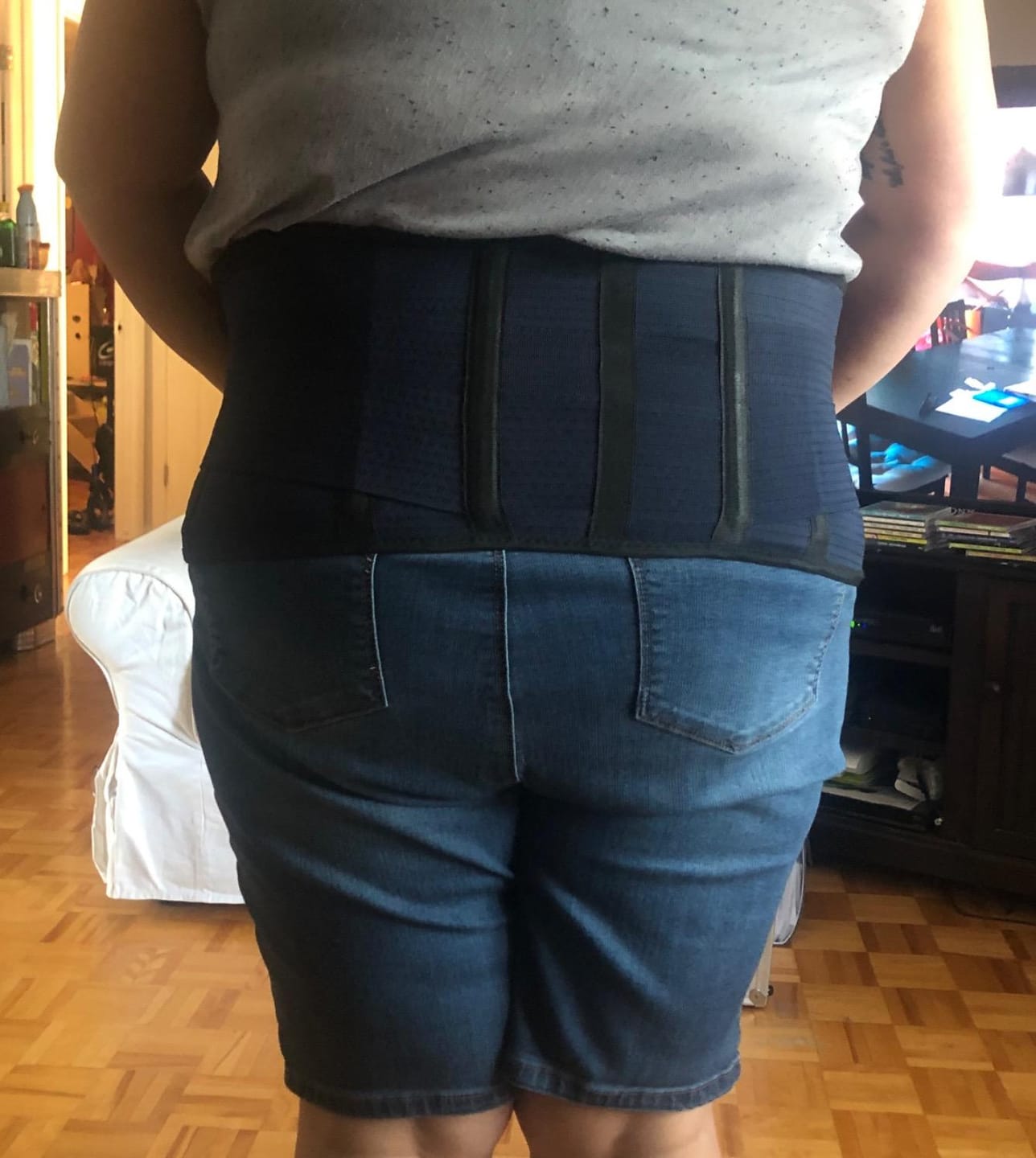 Customer photo review of AVESTON® Back Support Lower Back Brace for Back Pain Relief | Lumbar Support Belt