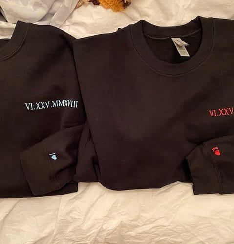 Customer photo review of Custom Embroidered Roman Numeral Hoodie