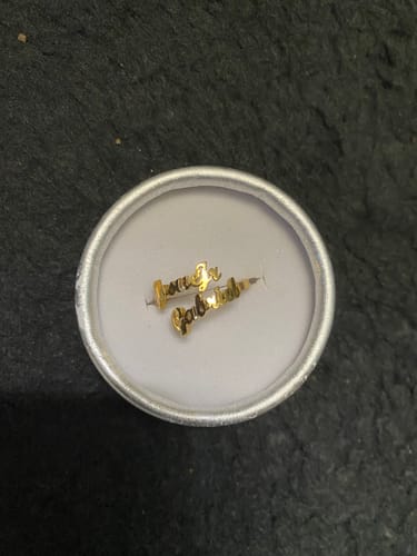 Customer photo review of Personalized Double Name Ring