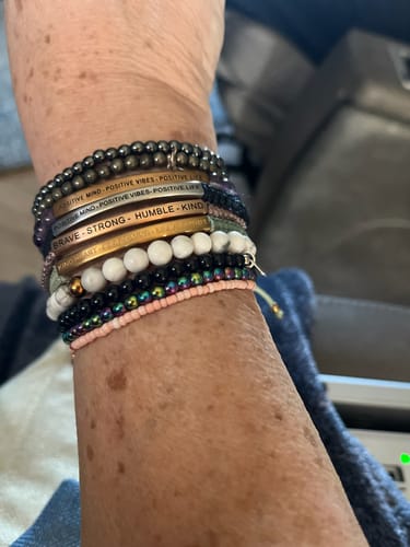 Customer photo review of BRAVE - STRONG - HUMBLE - KIND ROPE BRACELET