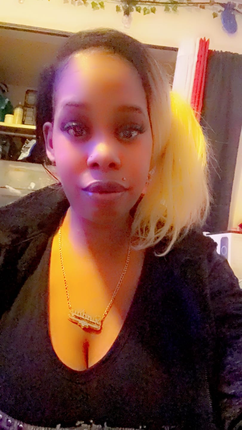 Customer photo review of Vertical Gothic Name Necklace w/ Cuban Chain
