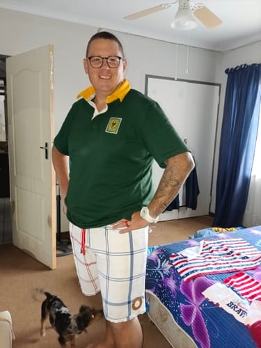 Customer photo review of SA Supporters Classic SS Rugby Jersey-OS Green