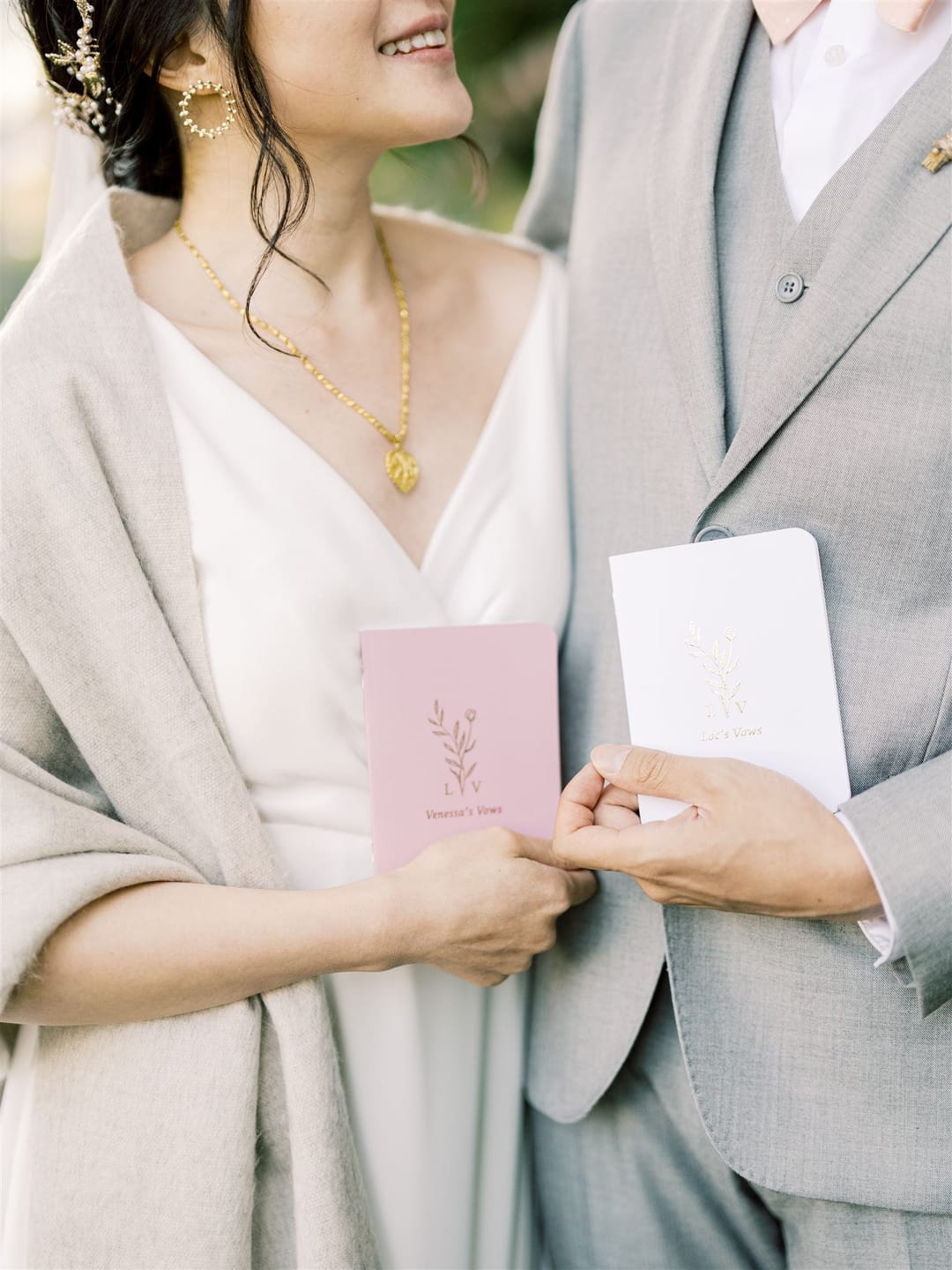 Customer photo review of Monogram Bouquet Wedding Vow Books