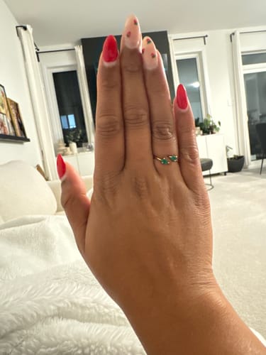 Customer photo review of Green Onyx Teardrop Ring (Gold)