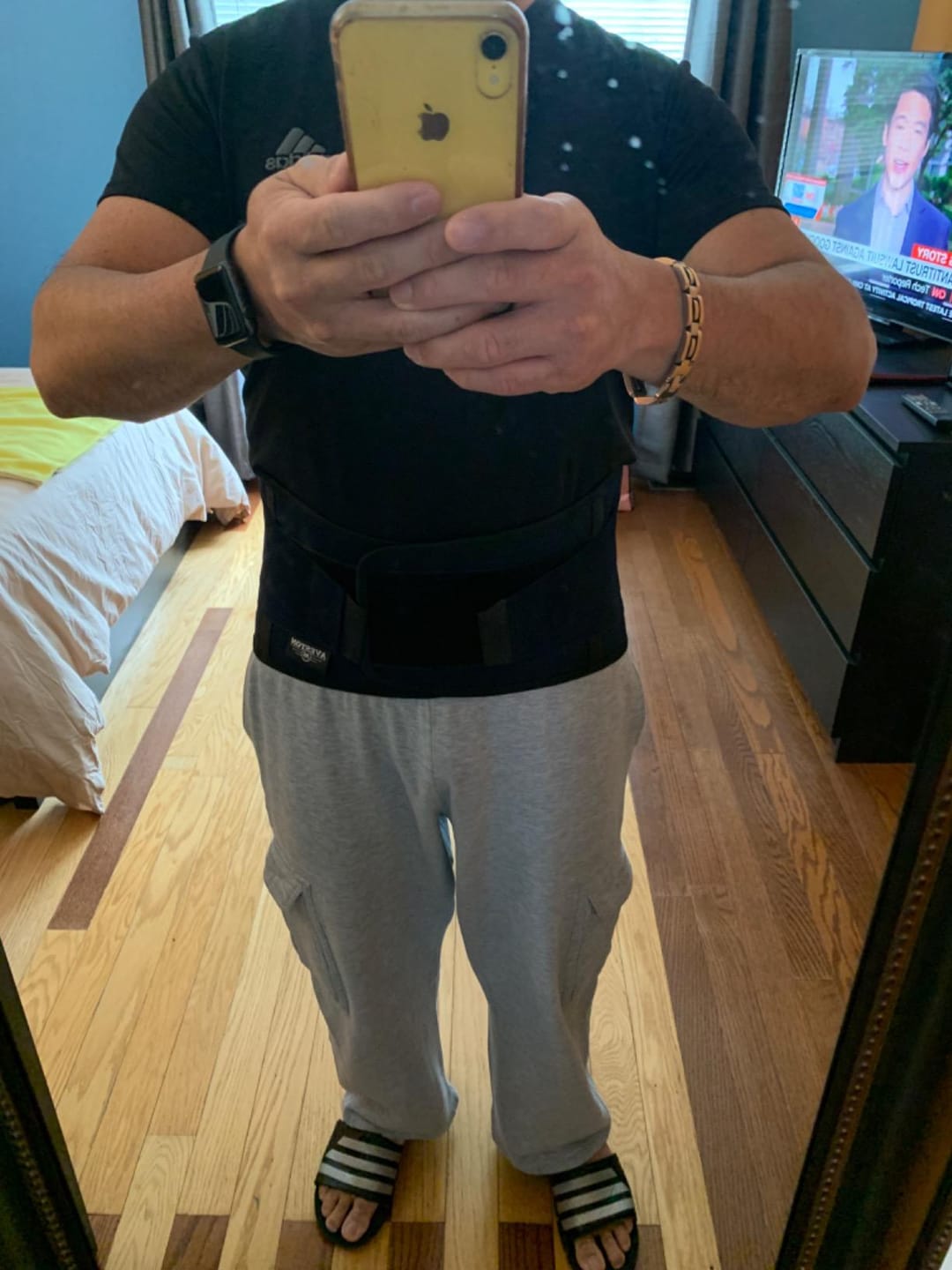 Customer photo review of AVESTON® Back Support Lower Back Brace for Back Pain Relief | Lumbar Support Belt