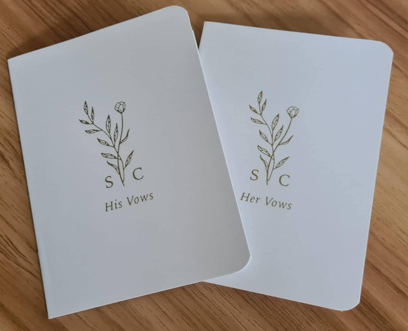 Customer photo review of Monogram Bouquet Wedding Vow Books