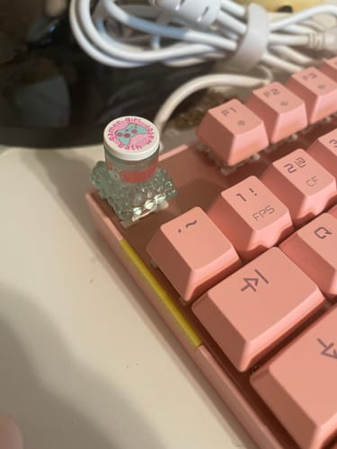 Customer photo review of Belle Delphine Bathwater Keycap