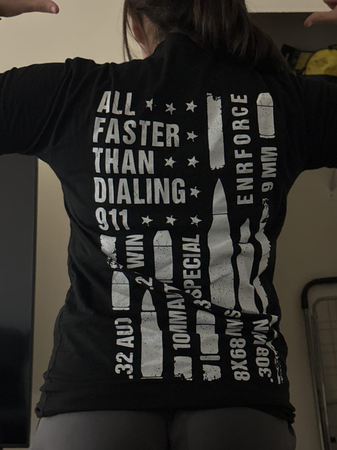 Customer photo review of All Faster Than Dialing 911 Tee