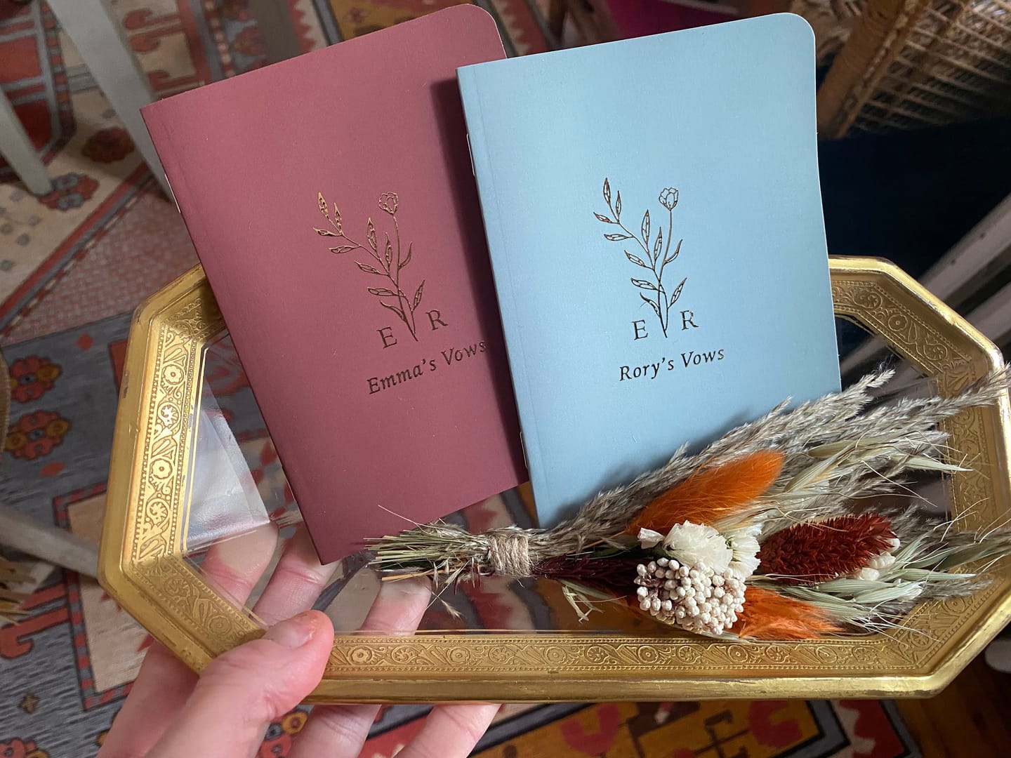 Customer photo review of Monogram Bouquet Wedding Vow Books