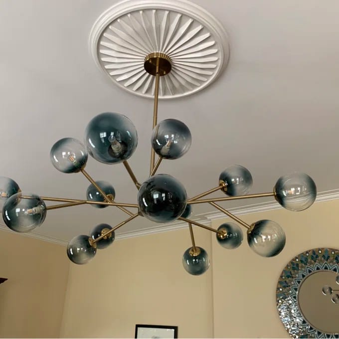 Customer photo review of 15-Light Blue Branch Sputnik Chandelier