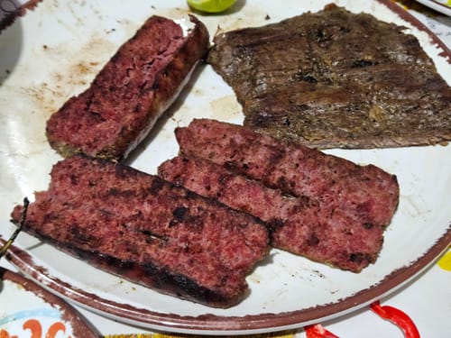 Reseña con foto de un cliente sobre Salchichas de Res para Asar