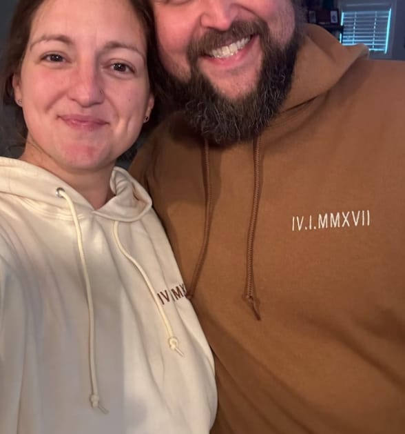 Customer photo review of Custom Embroidered Roman Numeral Sweatshirt