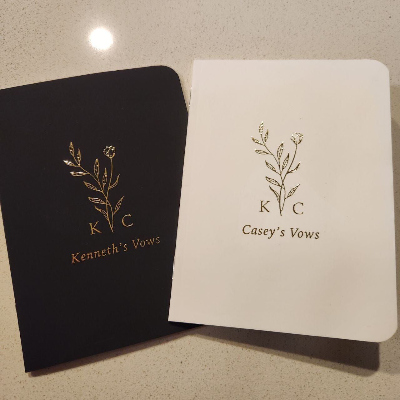 Customer photo review of Monogram Bouquet Wedding Vow Books