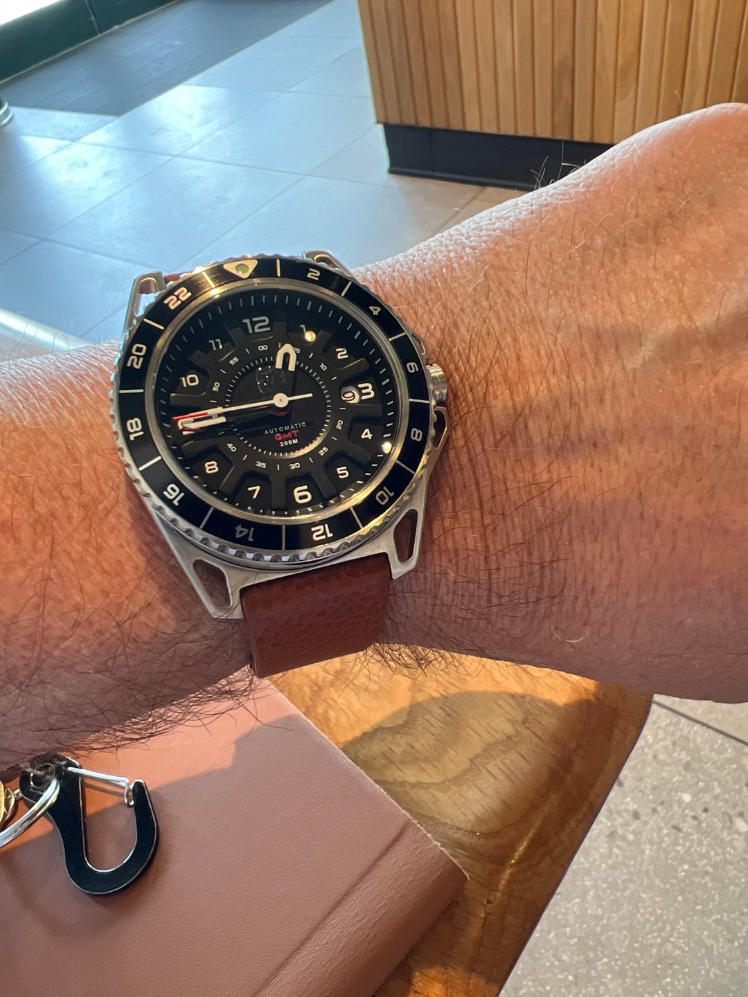 Customer photo review of GMT-01 - AUTOMATIC GMT WATCH WITH ITALIAN LEATHER STRAP