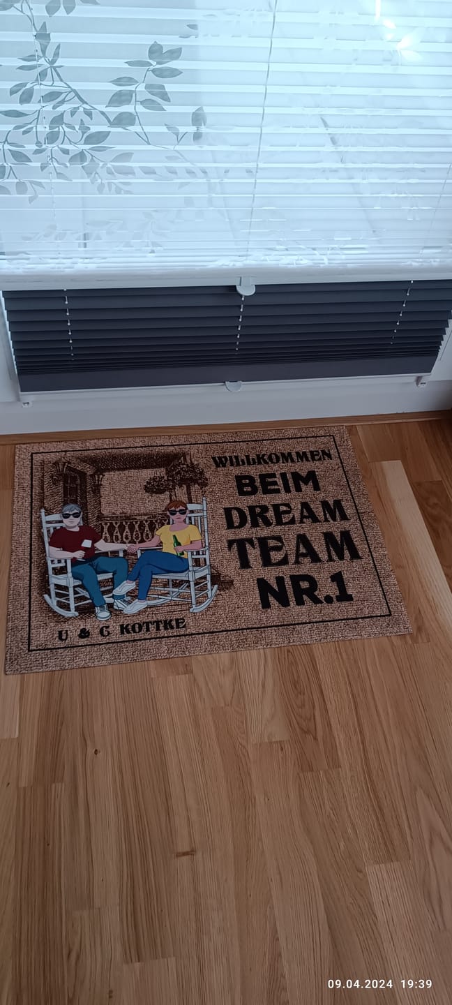 Customer photo review of Willkommen - Paar-Fußmatte