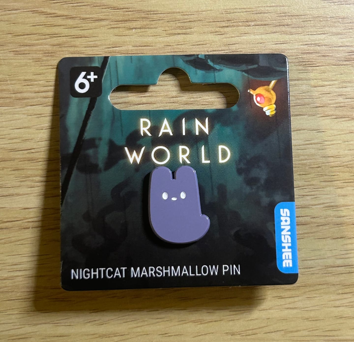 Customer photo review of Rain World - Nightcat Marshmallow Mini Pin