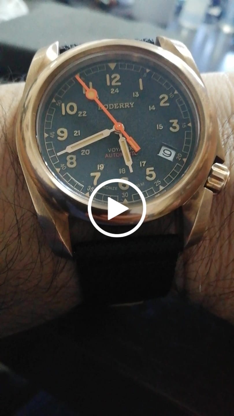 Customer video review of VOYAGER - 100M Waterproof Bronze Automatic Field Watch | Black