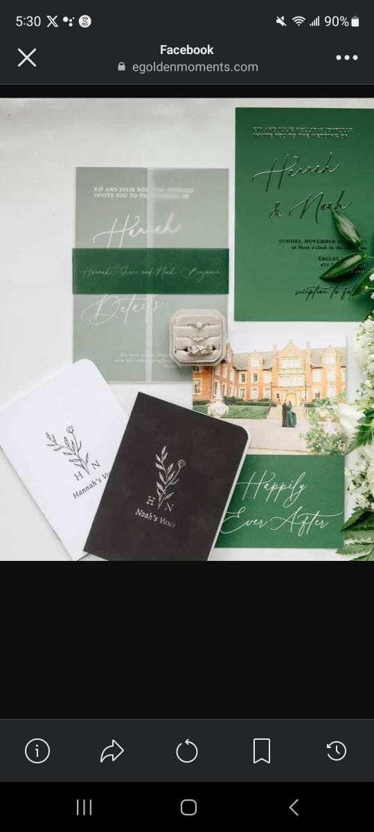 Customer photo review of Monogram Bouquet Wedding Vow Books