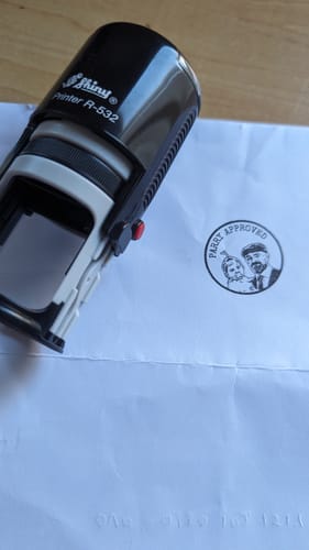 Customer photo review of Self-Inking Face Stamp