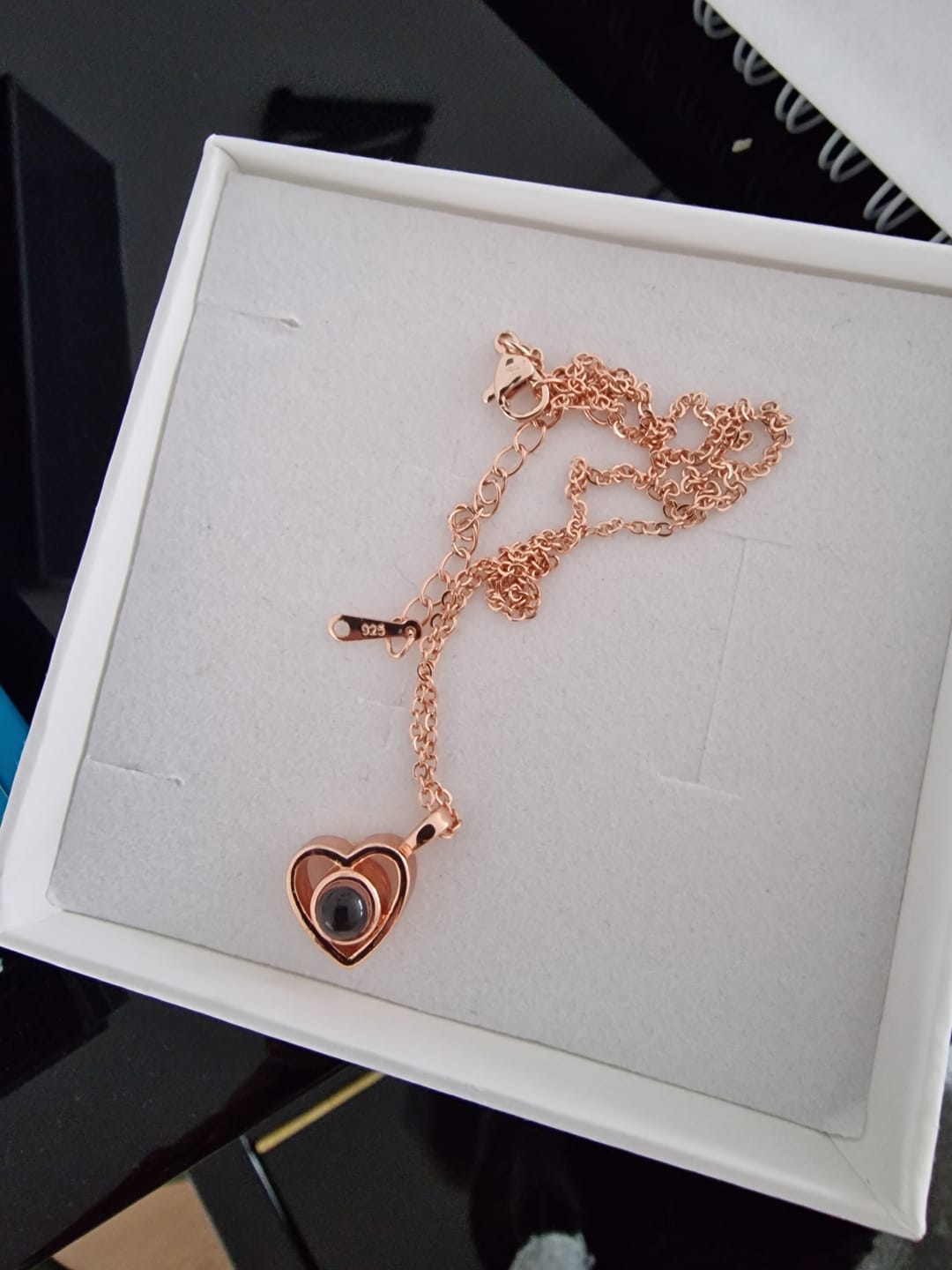 Customer photo review of Heart Photo Necklace