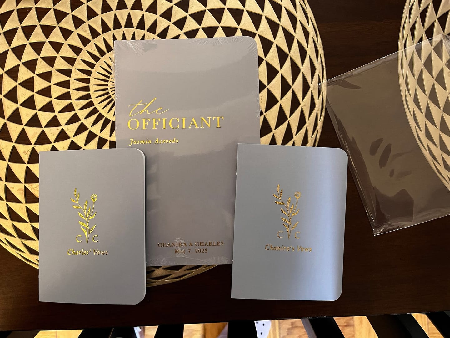 Customer photo review of Monogram Bouquet Wedding Vow Books