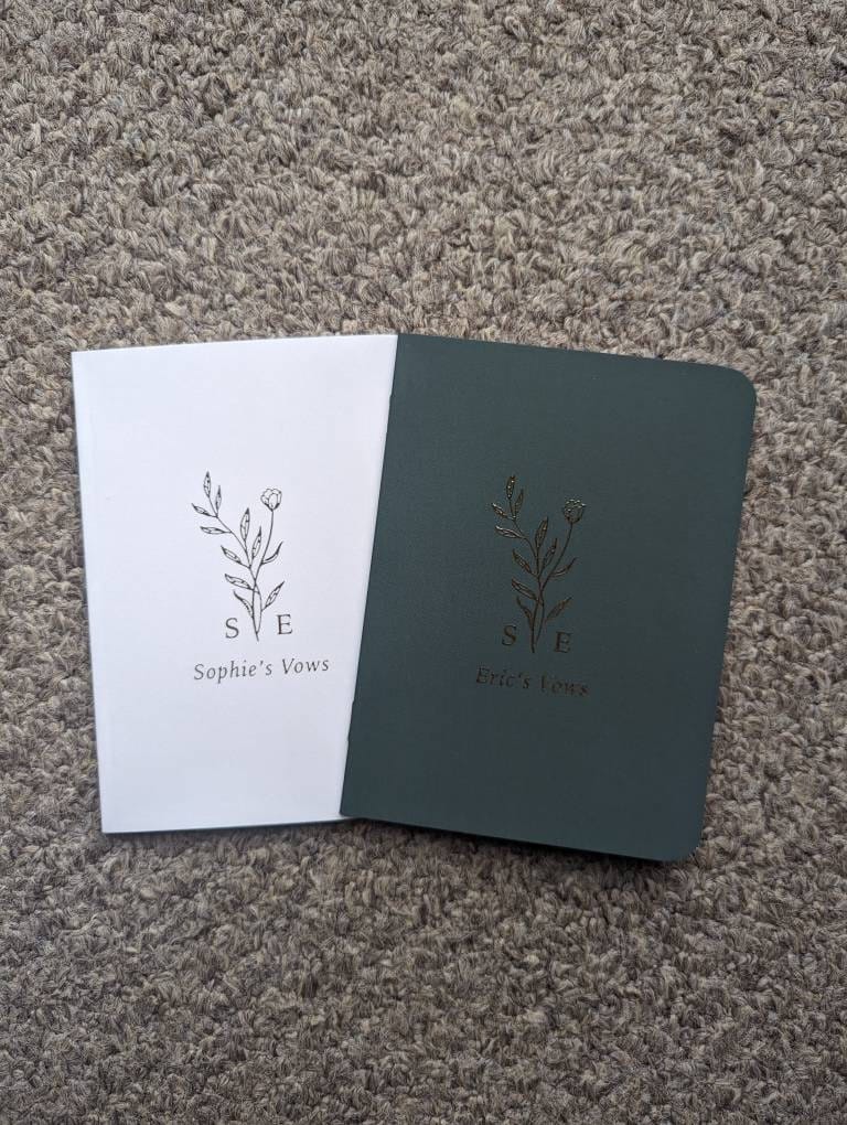 Customer photo review of Monogram Bouquet Wedding Vow Books