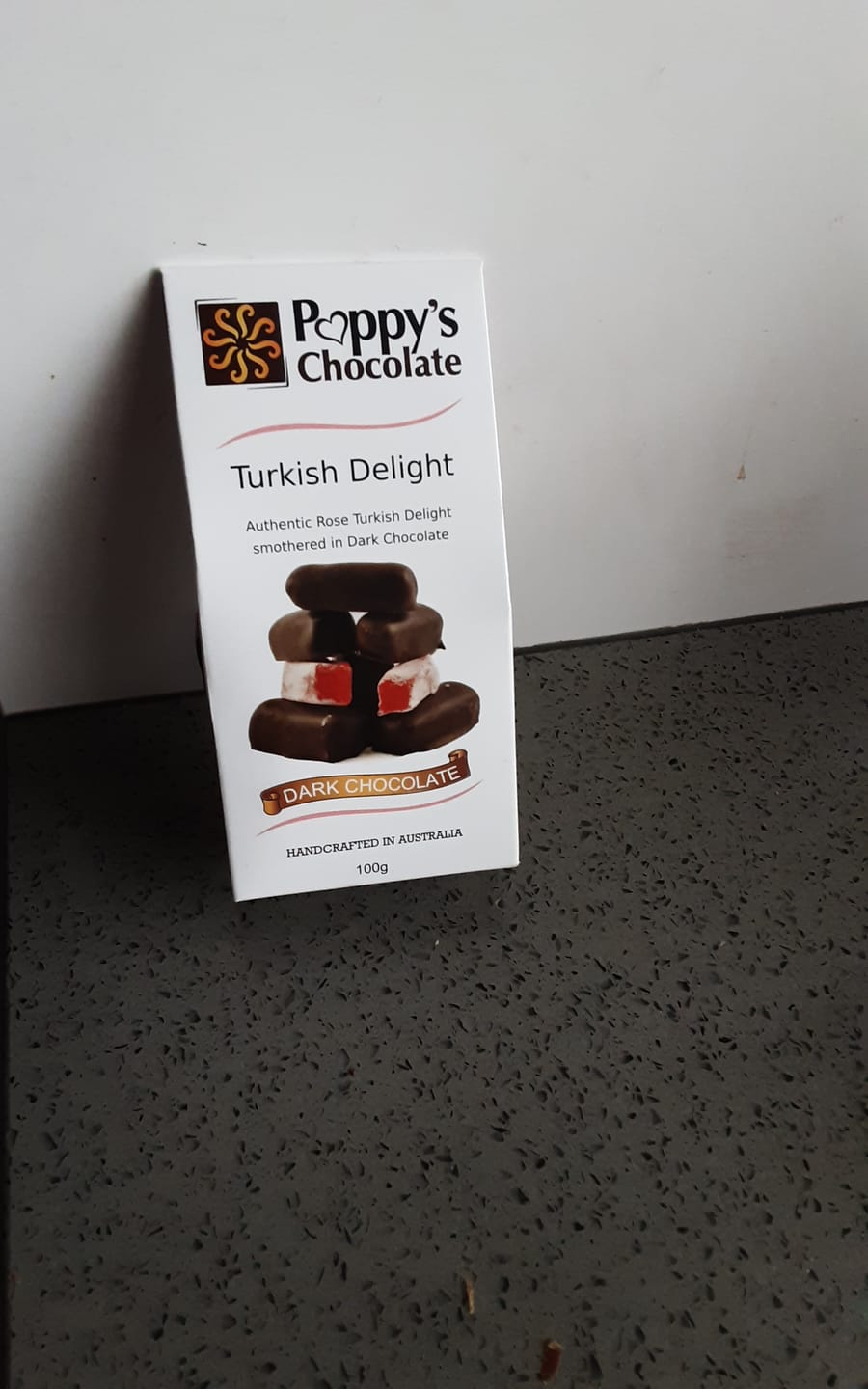 Customer photo review of Chocolate Coated Turkish Delight Dark Chocolate 100g