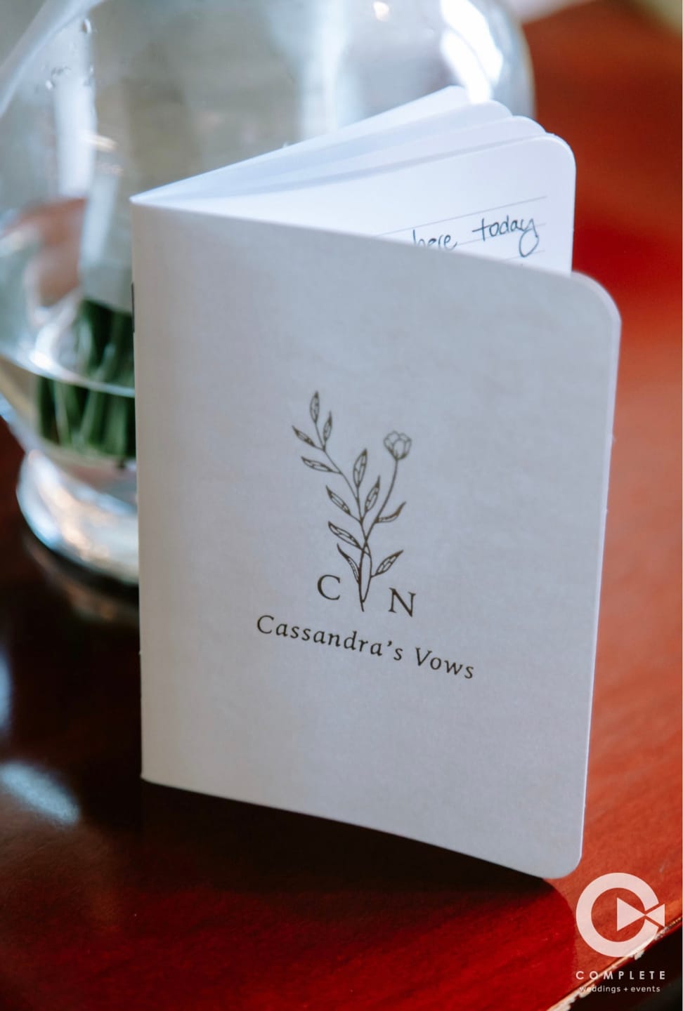 Customer photo review of Monogram Bouquet Wedding Vow Books