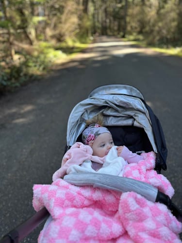 Customer photo review of Cotton Candy Check Print Toddler Blanket