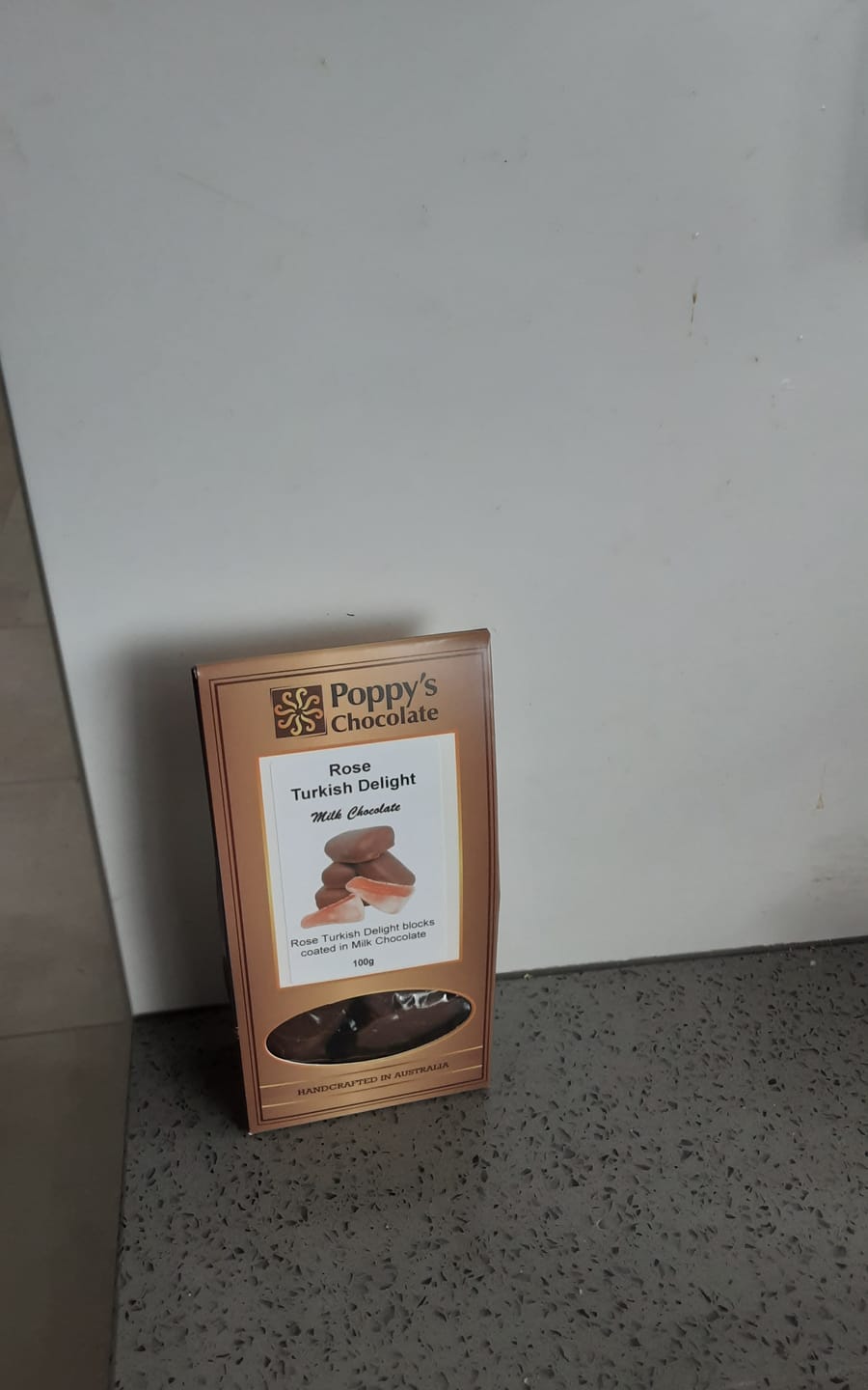 Customer photo review of Chocolate Coated Rose Flavoured Turkish Delight Milk Chocolate 100g