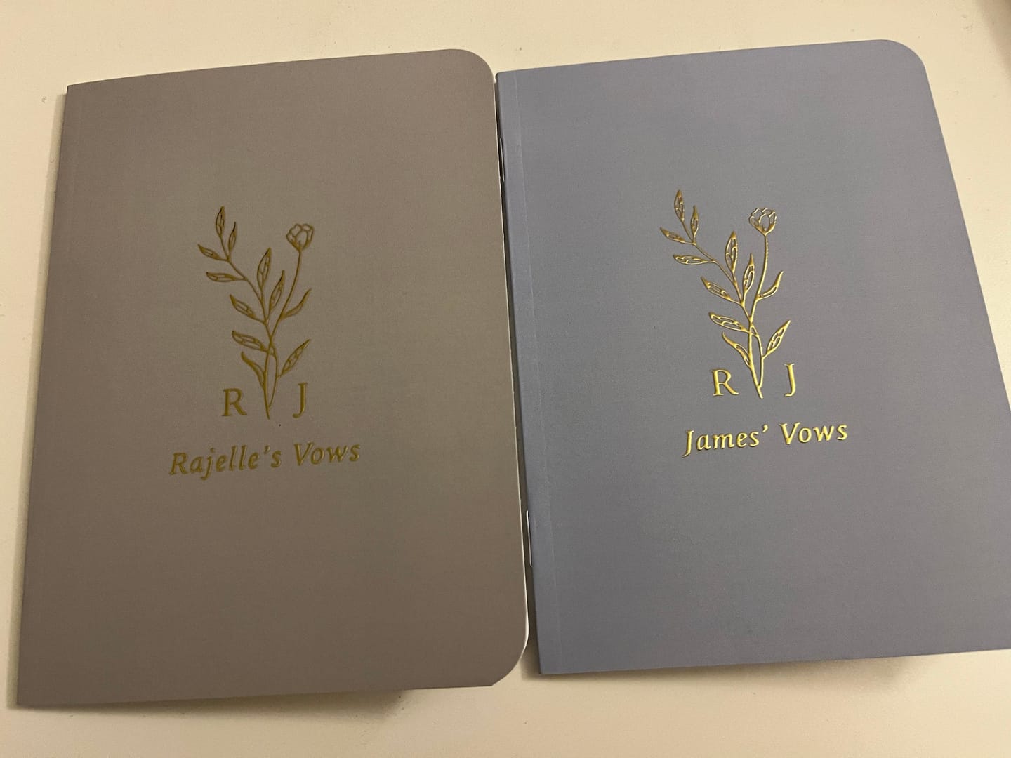 Customer photo review of Monogram Bouquet Wedding Vow Books