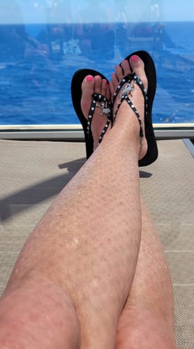 Customer photo review of Just Love Skulls Flip Flops