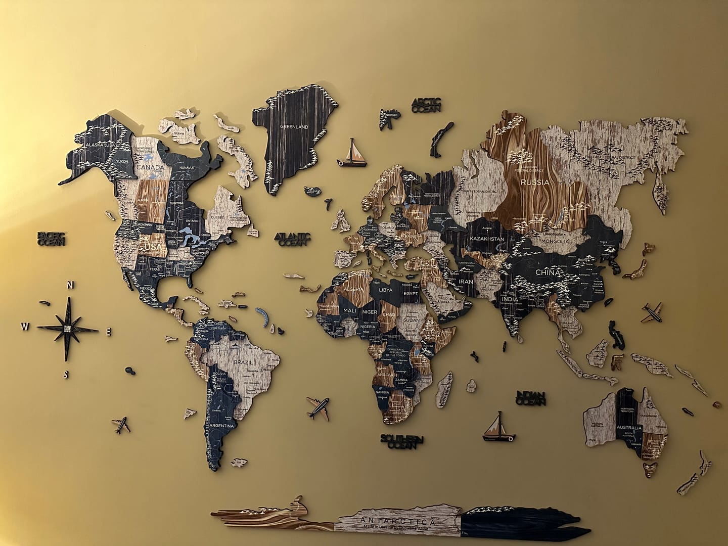 Customer photo review of 3D Wooden World Map Mystery