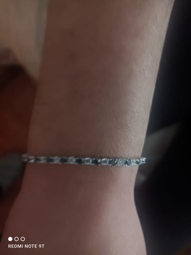 Customer photo review of Bracciale Tennis zirconi alternati Nero e bianco 3mm