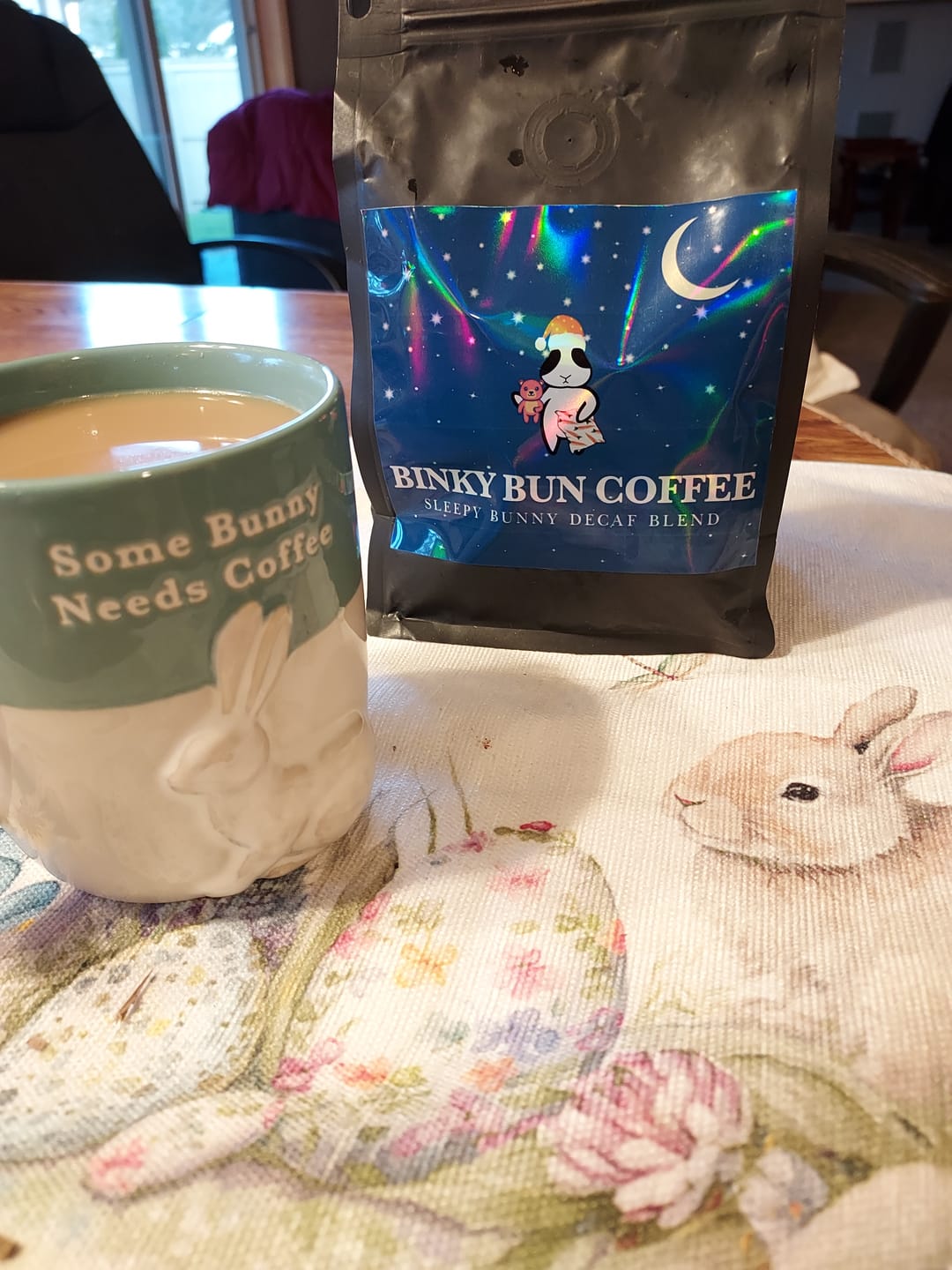 Customer photo review of Sleepy Bunny Decaf Blend (Ground)