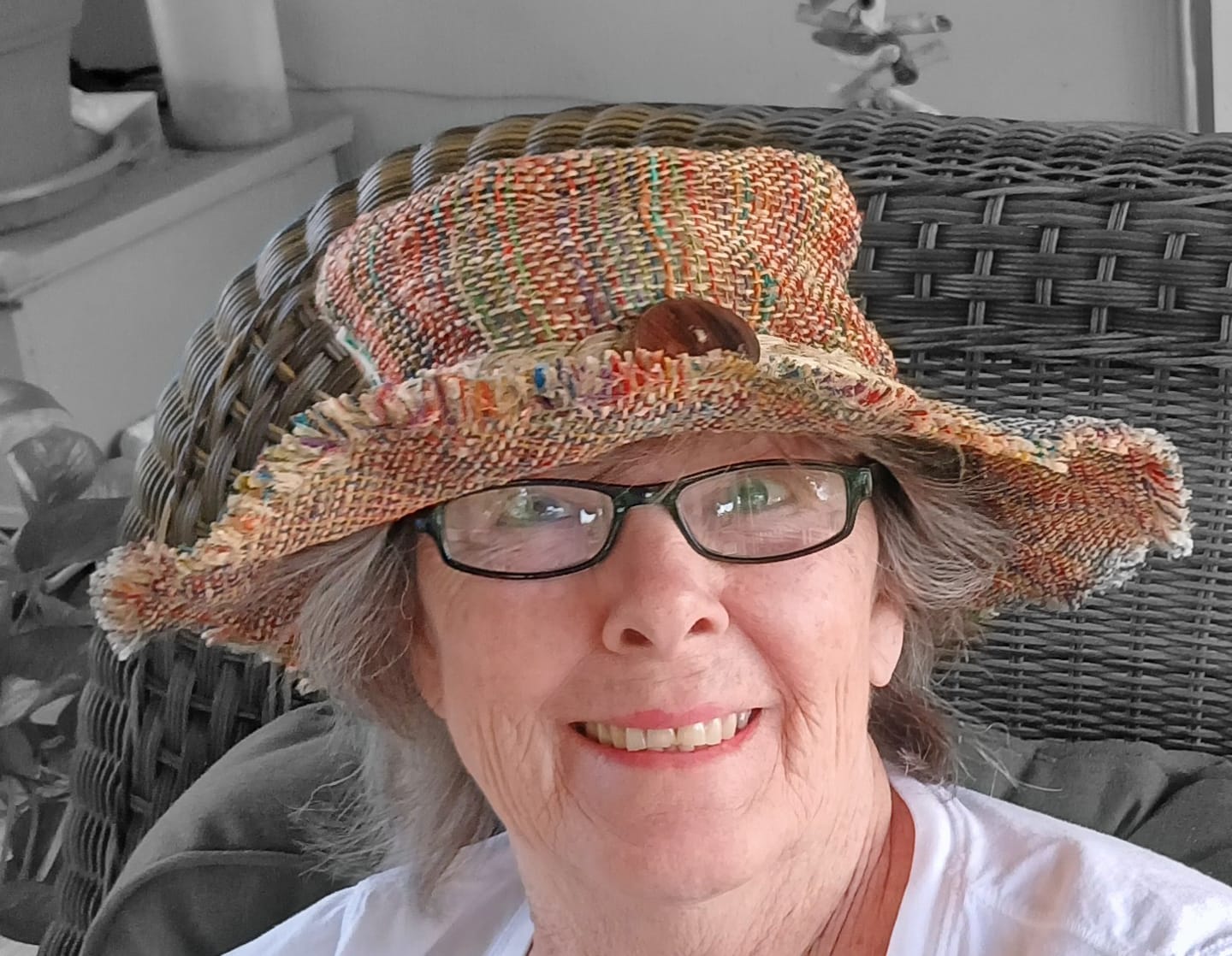 Customer photo review of Rainbow Woven Hemp Hat