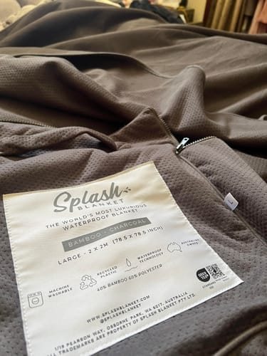 Customer photo review of Waterproof Splash Blanket™️ - Charcoal Bamboo Summer Blanket
