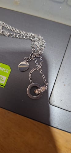 Customer photo review of Roman Numerals Diamond Band Necklace