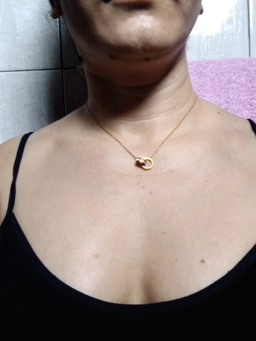 Customer photo review of Colar Imperial Pedra Zircônia Banhado em Ouro 18K