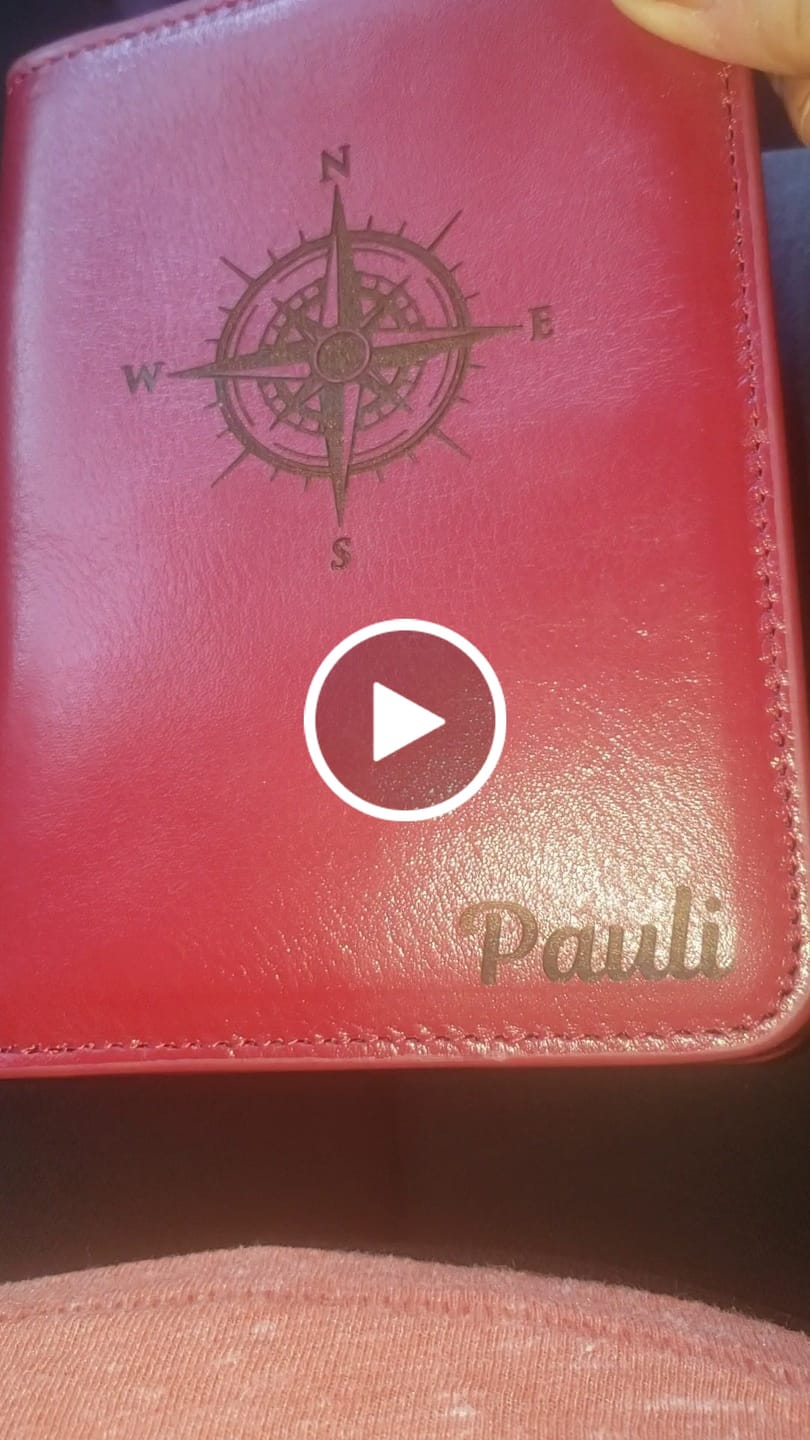 Customer video review of Personalized Leather Passport Holder