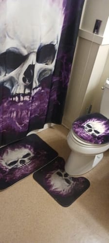 Customer photo review of Just Love Skulls Bathroom Set - Purple Edition