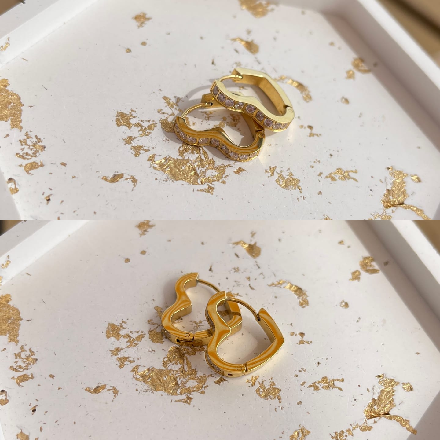 Customer photo review of Glow Heart Ohrringe | 18K vergoldet