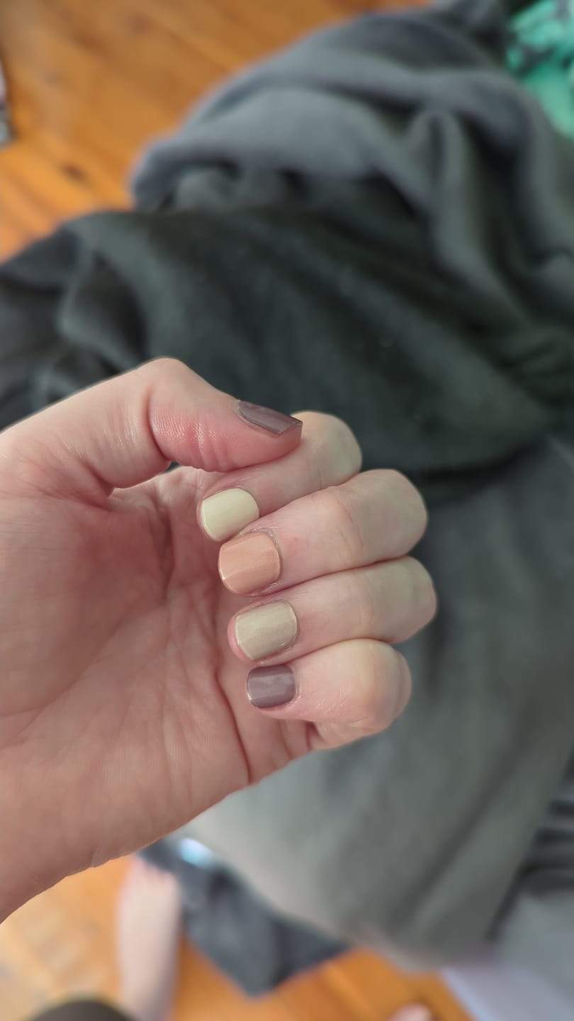 Customer photo review of Nude And Wine DIY Semicured Gel Nail Sticker Kit
